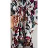 Baumwolle Damen Sommer Hippie Nachtwäsche Blumendruck Weiß Langes Maxi Kaftan Kleid CKFTN-SCRN-FULL-BUYIT-084
