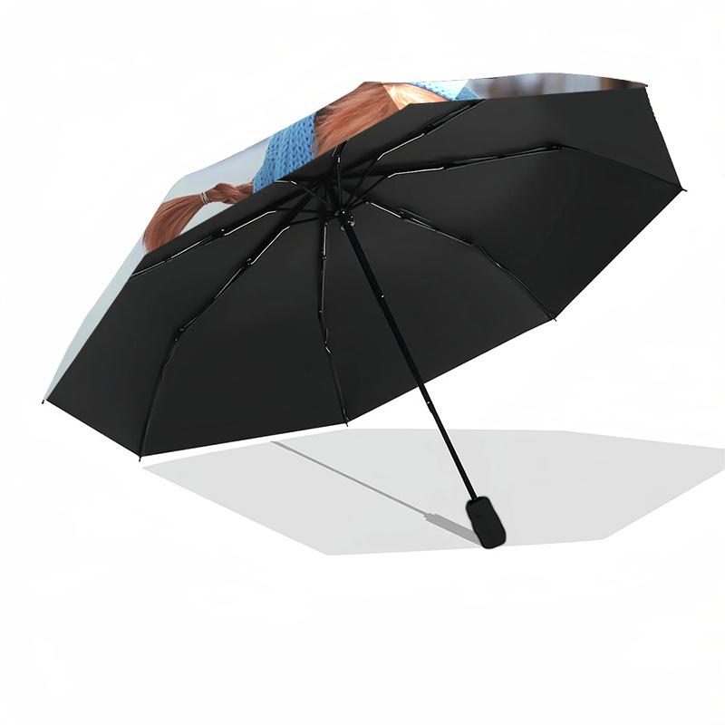 Ombrello da Viaggio a Tema Pippi Calzelunghe - 8 Stecche, Apertura e Chiusura Automatiche, Design Pieghevole Portatile, Ombrello Compatto ed Elegante Adatto