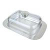 Stainless Steel Butter Dish Cake Dessert Bread Serving Tray Buffet Food Container Furit Salad Steak Storage Box with Cover