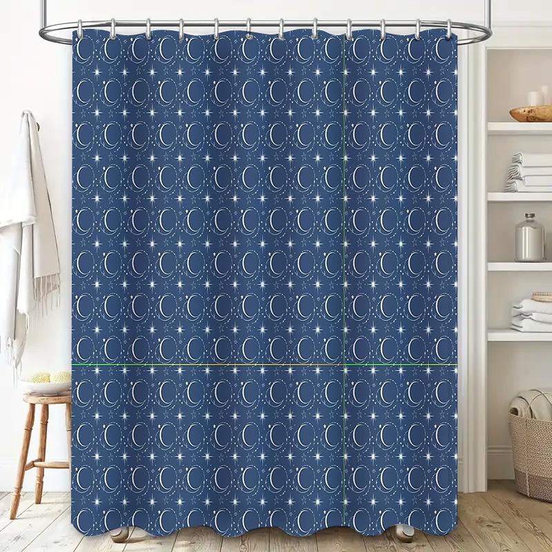 Ocean Wave Shower Curtain Sea Beach Coastal Bathroom Decor Blue Waterproof Fabric Liner