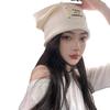 Knitted Thread Autumn and Winter Hat Women's Wool Hat Big Head Circumference Pullover Cold Hat Thin Fashion Stacking Hat