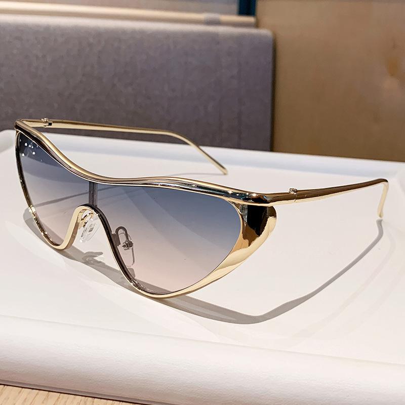 European and American fashion sunglasses men's new cat's eye women's luxury metal sunglasses men's power power