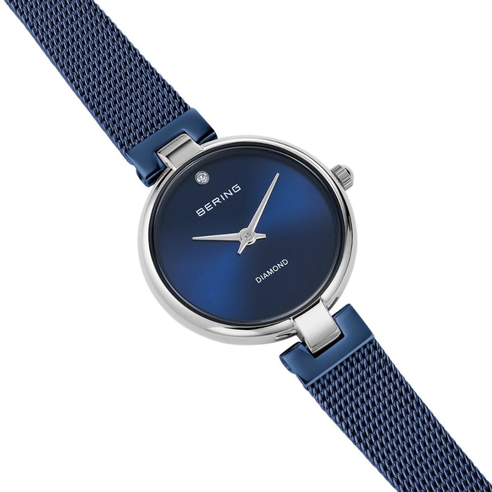 Authorized BERING Watch Classic Diamond Blue Sapphire Glass 316L Surgical Stainless Steel [Domestic Import] Women's (Scratch Resistant) 17724-307