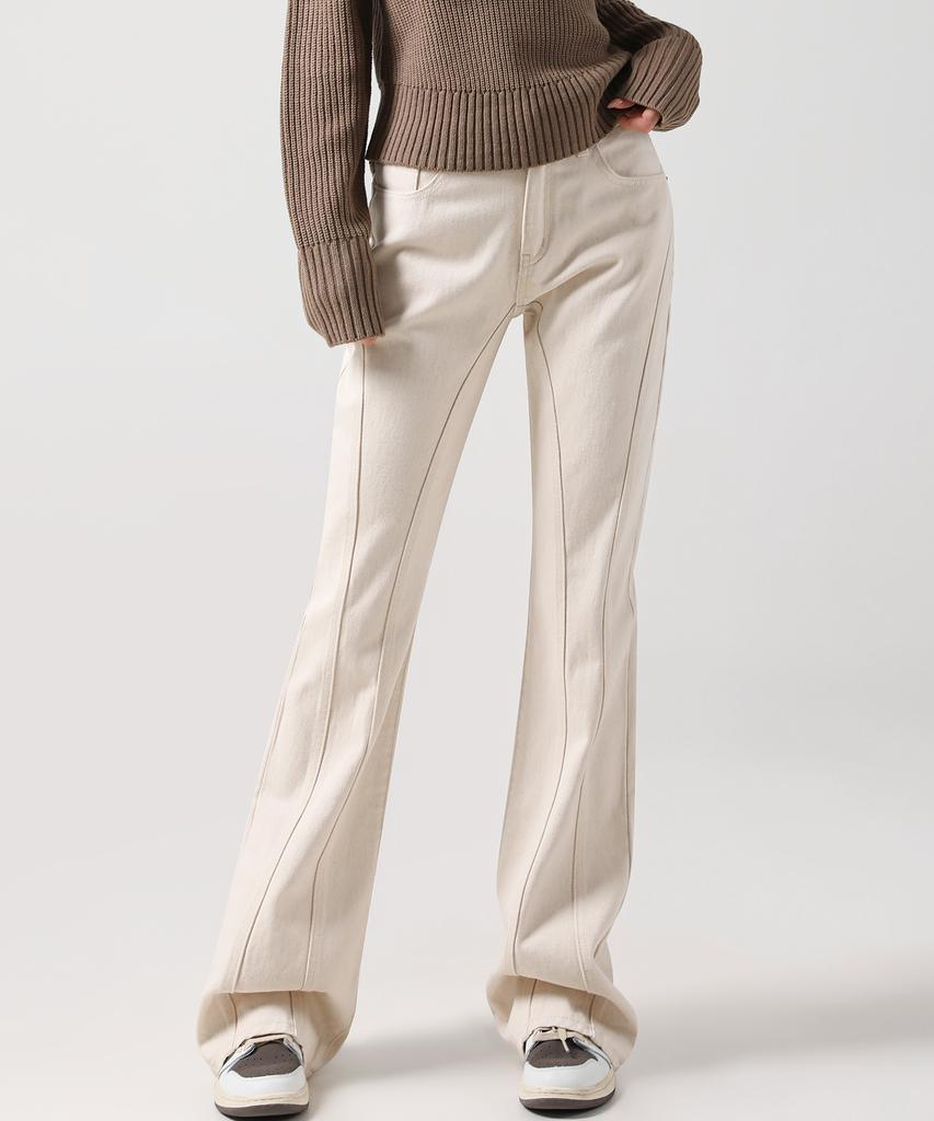 Urban Dress Thin Bootscut Pants Cotton Ivory (A Type)