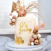 Oh Baby Cake Topper, 10pcs Acrylic Cake Toppers Oh Baby Sign Cupcake Toppers Cake Decorating Supplies Kit Cupcake Topper Mirror Gold Birthday