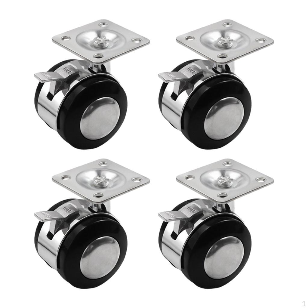 4 Pieces 2 inch Caster Wheels Industrial Casters Sturdy with Top Plate Swivel for Ottoman