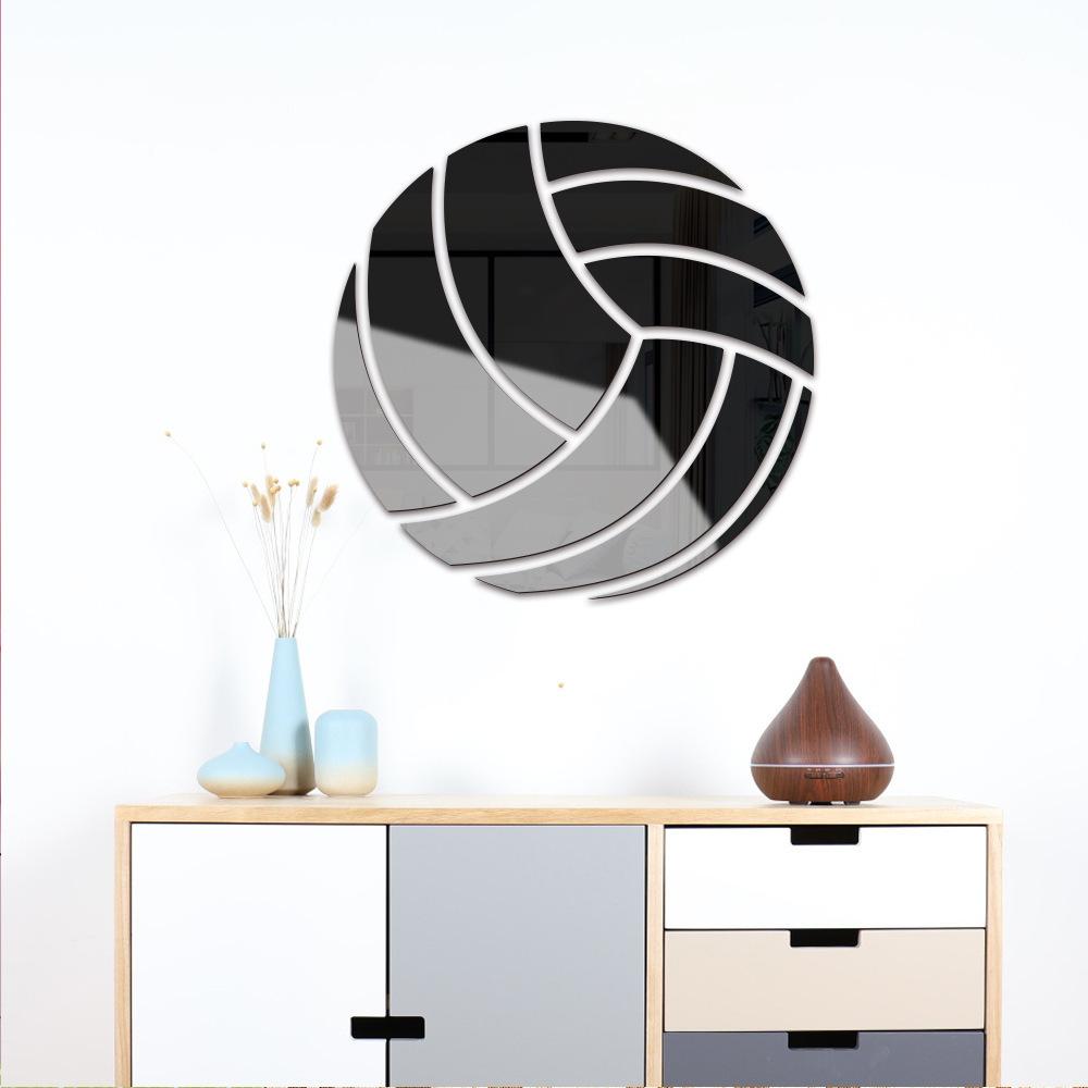 Sports Theme Acrylic Mirror Wall Sticker Basketball Football Soccer Decal Kids Boys Room Home Waterproof Mural