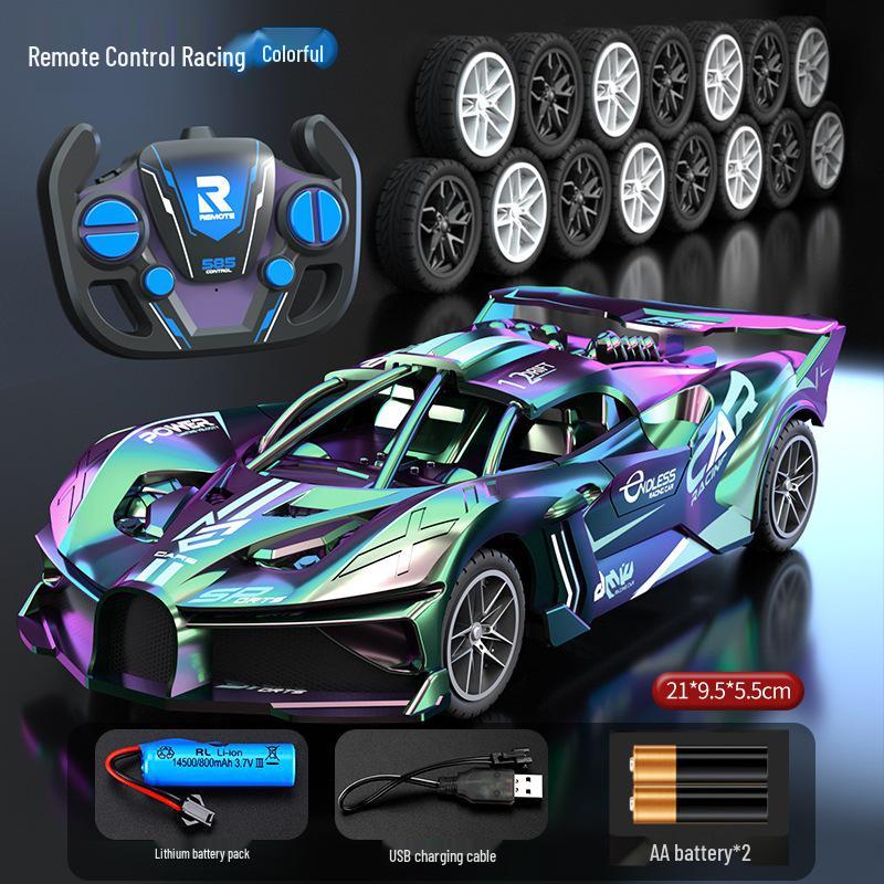 High-Speed Drop-Resistant RC Racing Car: Four-Way Rechargeable Electric Model for Kids