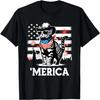 USA 'Merica Kočka 4. července Pánské Dámské Dětské Vtipné Vlastenecké Tričko