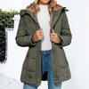 Women's  Solid Color Hooded  Acket Cotton Jacket