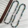 10Mm Maillard Morandi High Quality Candy Mixed Color Malachite Green Artificial Crystal Highlight Pearl Necklace Clavicle