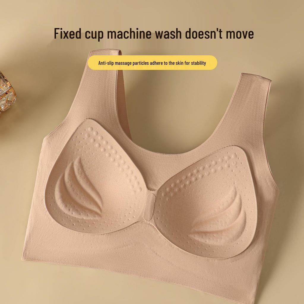 Seamless Back-Support Lift Bra with Wide Straps and Integrated Wireless Cups