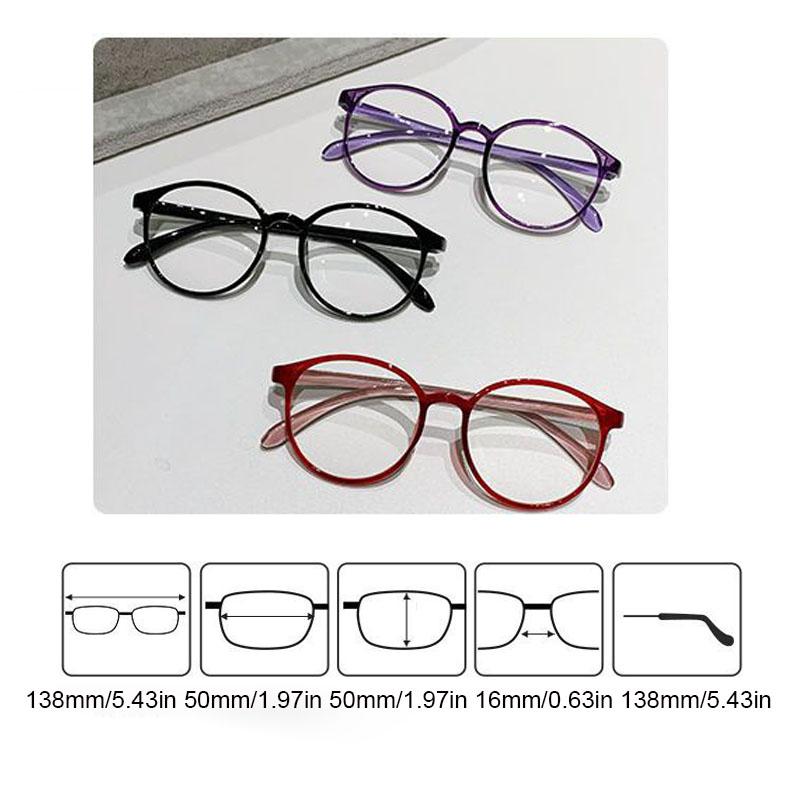 Large Frame Round Vintage Reading Glasses Women Men Lightweight Full Frame Anti Blue Light Presbyopia Eyewear