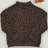 Fall/Winter New Style Women's Leopard Print Loose Fit Sport Shirt with Collar Sweater