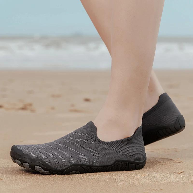Rychleschnoucí plážové barefoot boty venku přímořské sporty tenisky potápění ponožky muži ženy protiskluzové plavání pantofle brodění