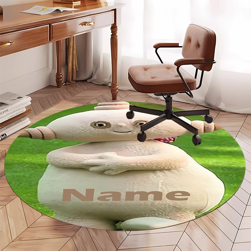 Custom Name In the Night Garden Printed Round Rug Carpet Chair Rug Area Rug Entryway Doormats,for Office Chair Living Room Bedroom Kitchen Room.