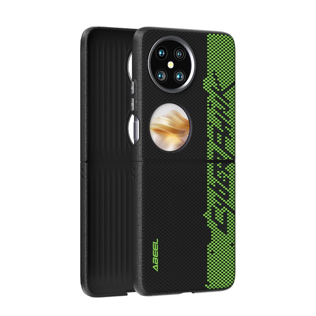 For Huawei Pocket 2 Case Magsafe Slim Carbon Fiber Magnetic Wireless Charger Flip Foldable Folio Case Cover Metal Lens Grip