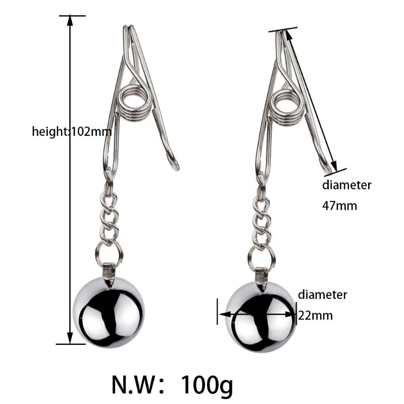 BDSM Bondage Sex Nipple Clamp Stainless Steel Breast Clamp Clips Metal Nipple Shaking Clamps Breast Clip Sex Slaves Sex Shop 18+