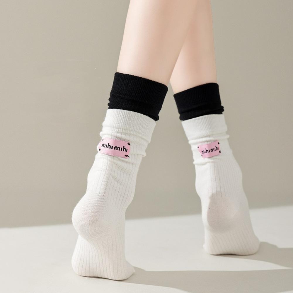 Keep Warm Women Socks Pink Label Snow Boot Socks Soft Knitted Socks  Autumn