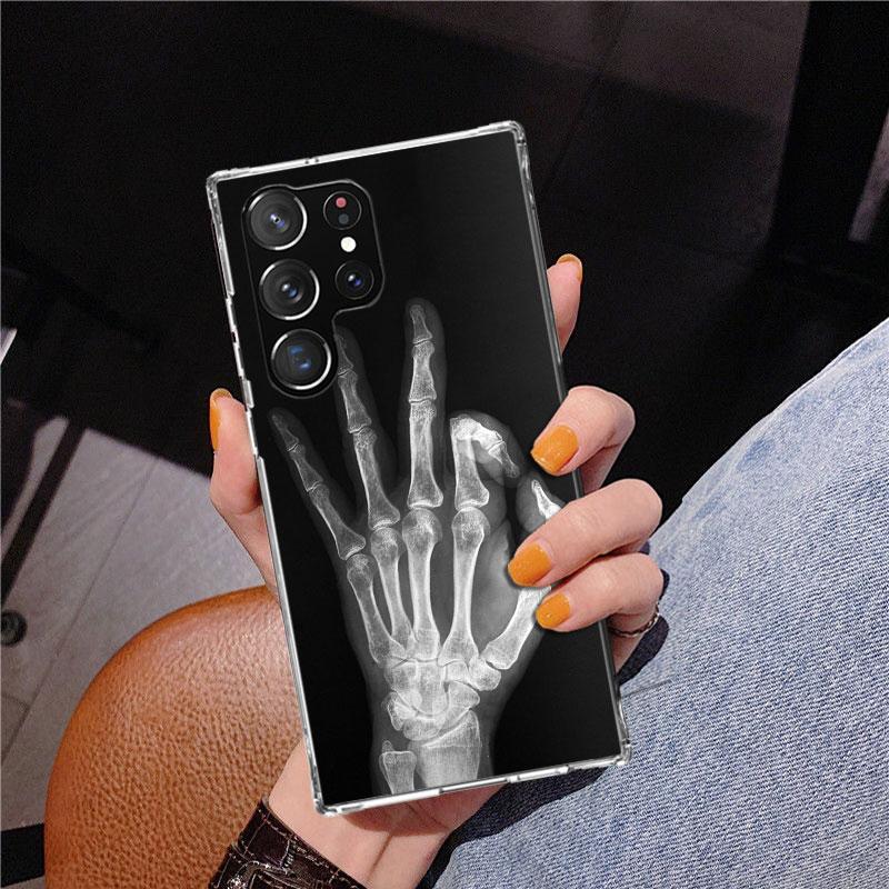Autumu X Ray Hand Bones Phnoe Case for Samsung Galaxy S26 S25 Edge S23 S24 Ultra S22 Plus S21 S20 FE Unique Cover Soft Coque Gal