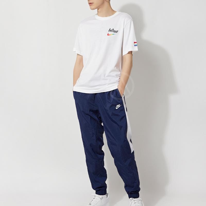 Nike Solid Color Print Round Neck Short Sleeve T-Shirt Unisex Tops White DJ0929-100