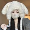 Winter Hat Women's Furry Cute Rabbit Ears Lei Feng Hat Warm Ear Protection Hat Head Cold Hat Thickened Pullover Hat