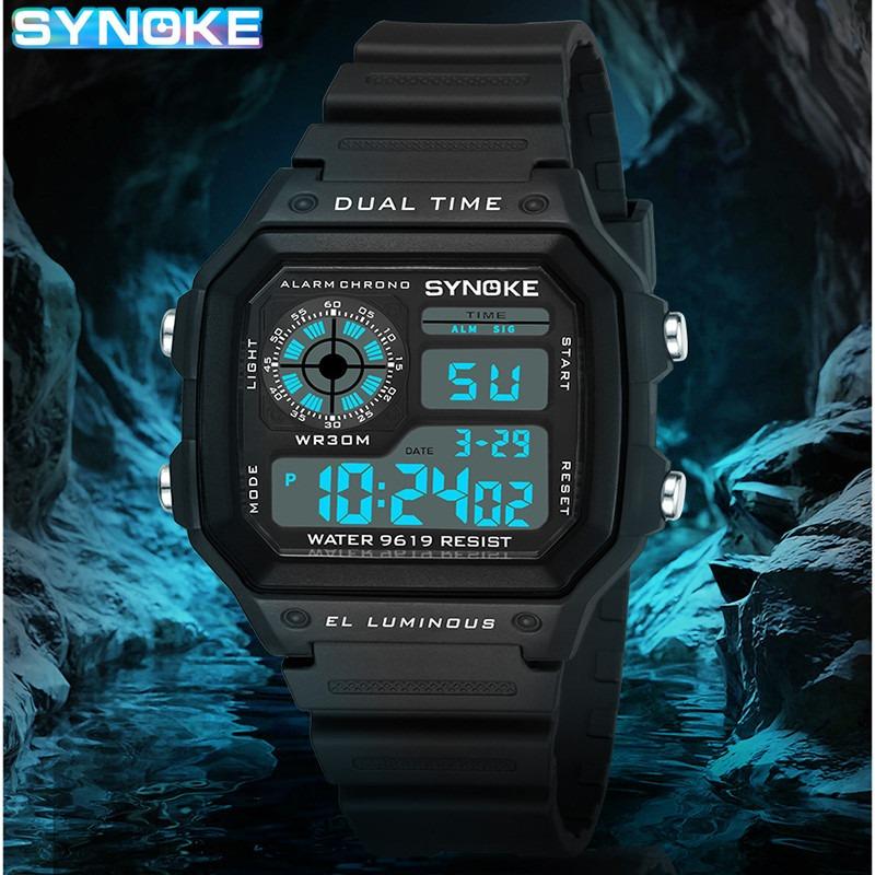 New Top Brand Transparent Color Electronic Watch Luminous Waterproof Sports Men's Square Classic Retro Fashion Sports Student Watch