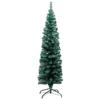 VidaXL Sapin de Noël artificiel mince avec support Vert 120 cm PVC
