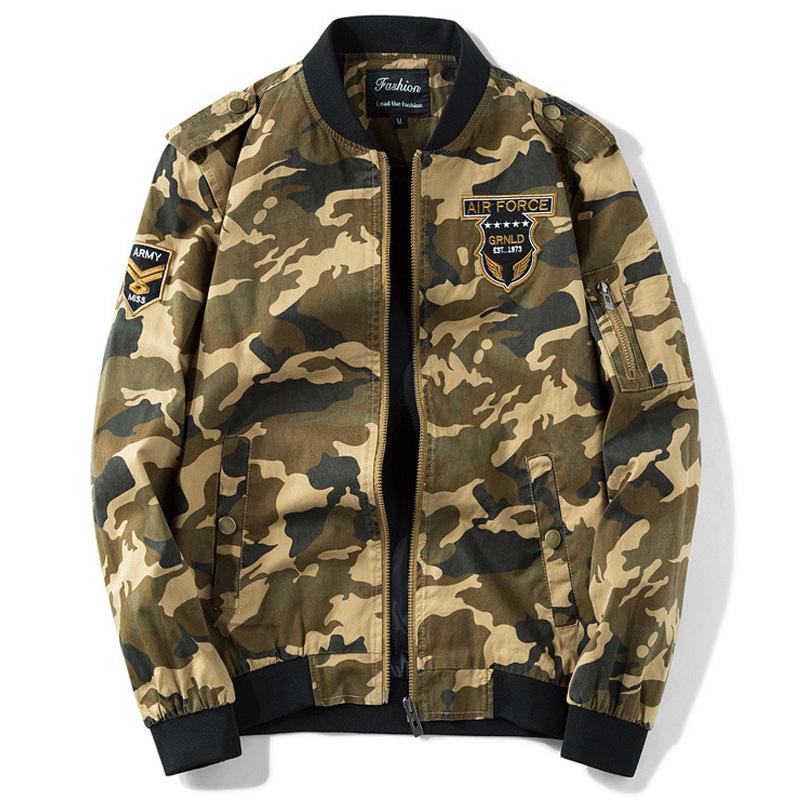 Men Cotton Camouflage Casual Jackets Coats Mens Camo Bomber Pilot Jacket Male Military Windbreaker