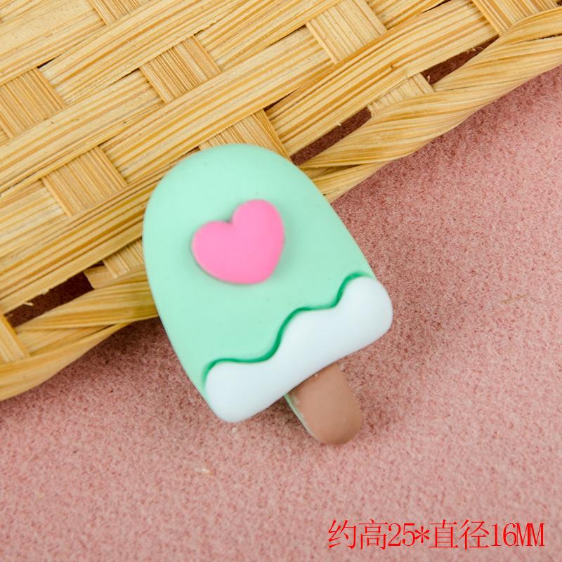 10PCS Resin Colorful Cartoon Rabbit Cherry Cone Cream Lollipop Popsicle Scrapbook Flatback 3D Food Figurine DIY Decor Crafts