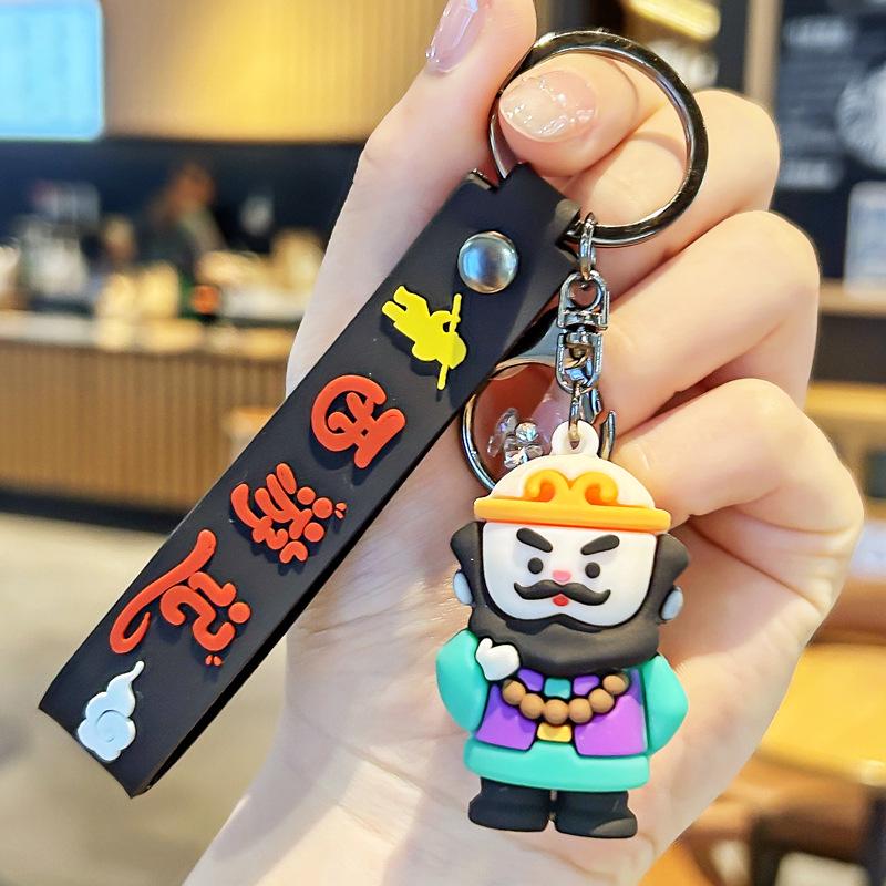 Journey to the West Keychain: Cute Sun Wukong & Zhu Bajie Backpack Pendant, Mythological Student Charm Gift