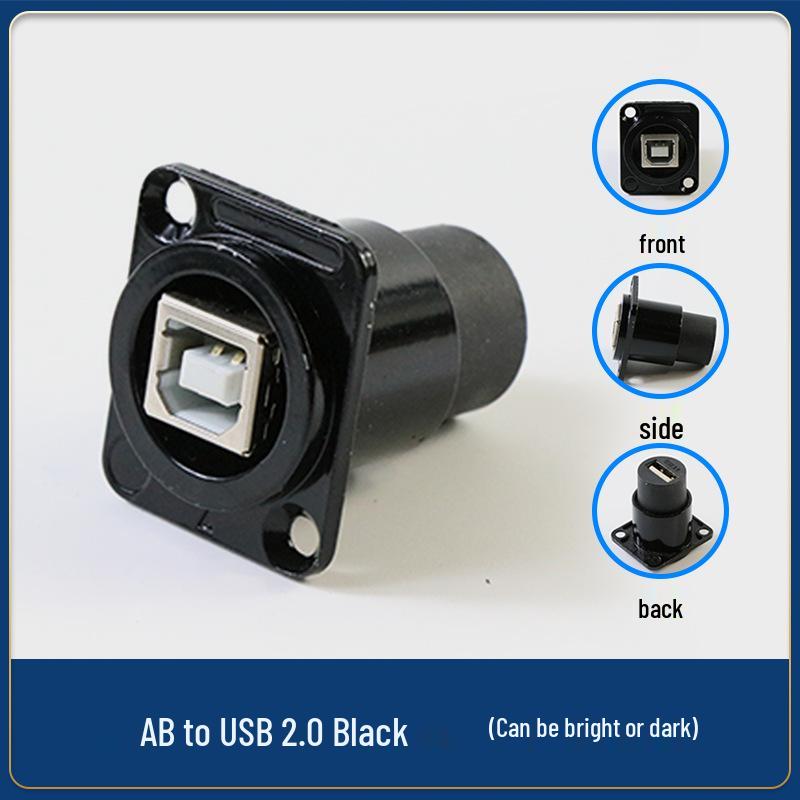 Type-D USB Wall Socket Mount: Dual Port Solderless Pass-through Adapter