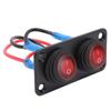 2 Gang Rocker Switch Panel Water Proof On Off Round LED for Automotive Lights Marine Boat Car Truck Vehicles Red