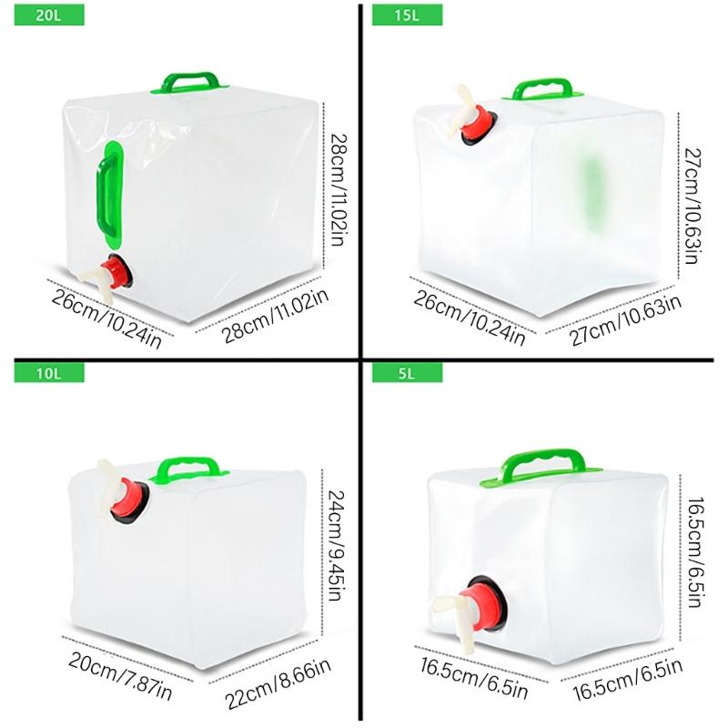 Outdoor Folding Water Bag Large Capacity Water Bucket Foldable Water Container with Tap for Outdoor Camping Fishing