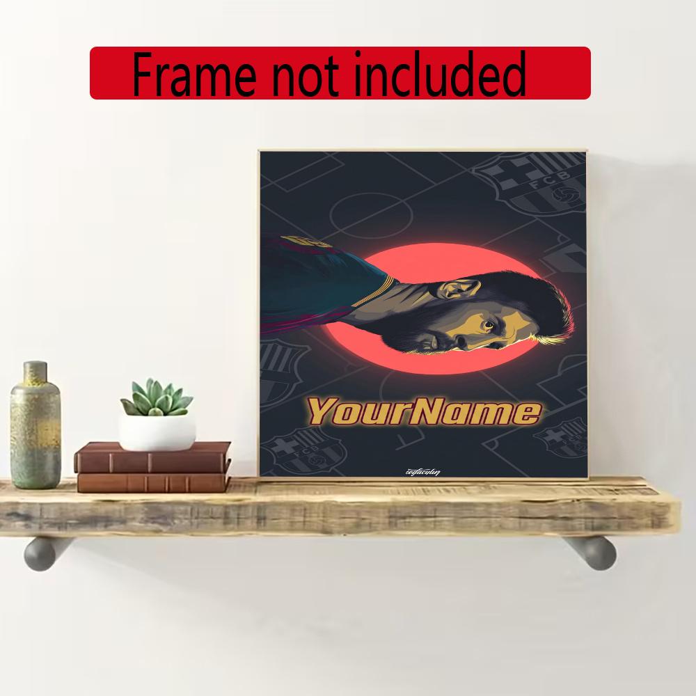 Messi Customize Your Name Diamond Painting Round Diamond Diy Frameless Holiday Artwork Suitable For Home Office Wall Decoration