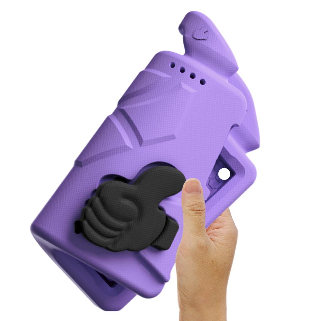 Thumb Design Protective Case Fits for Kindle Fire HD8 HD8 Plus EVA Shockproof Protector with Rotatable Handle