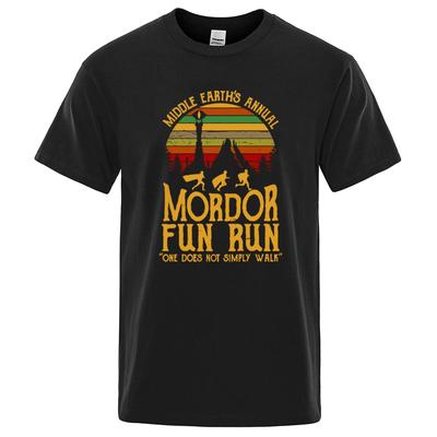 Middle Earth'S Annual Mordor Fun Run Print T Shirt Men Women Tshirts Summer Cotton Tops Cotton Street Hip Hop T-Shirts 42344 ...
