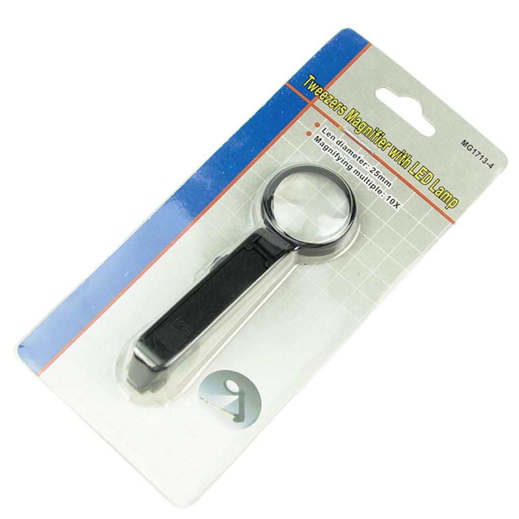 Portable 8x Magnifying Glass Multifunctional Magnifying Glass Tweezer Magnifying Glass Repair Tools for Jewelry Repair