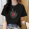 2025 Summer Loose Women's T-Shirt High Quality Spider Web Pattern Printed Short Sleeve Women's Short Sleeve T-Shirt CCXX184