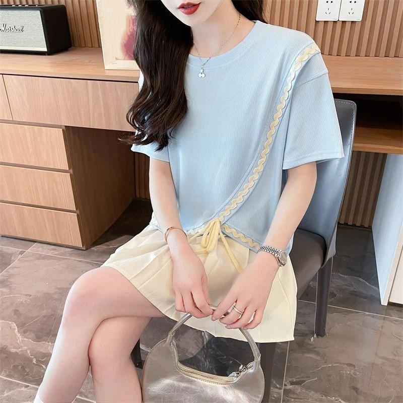 Short-sleeved T-shirt for Women Summer New Design Niche Irregular Short Top