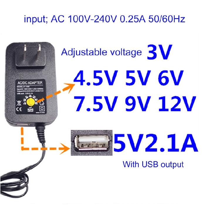 AC-DC Power Supply Adapter Kit with USB Charger Replace 2-8pcs AA Batteries