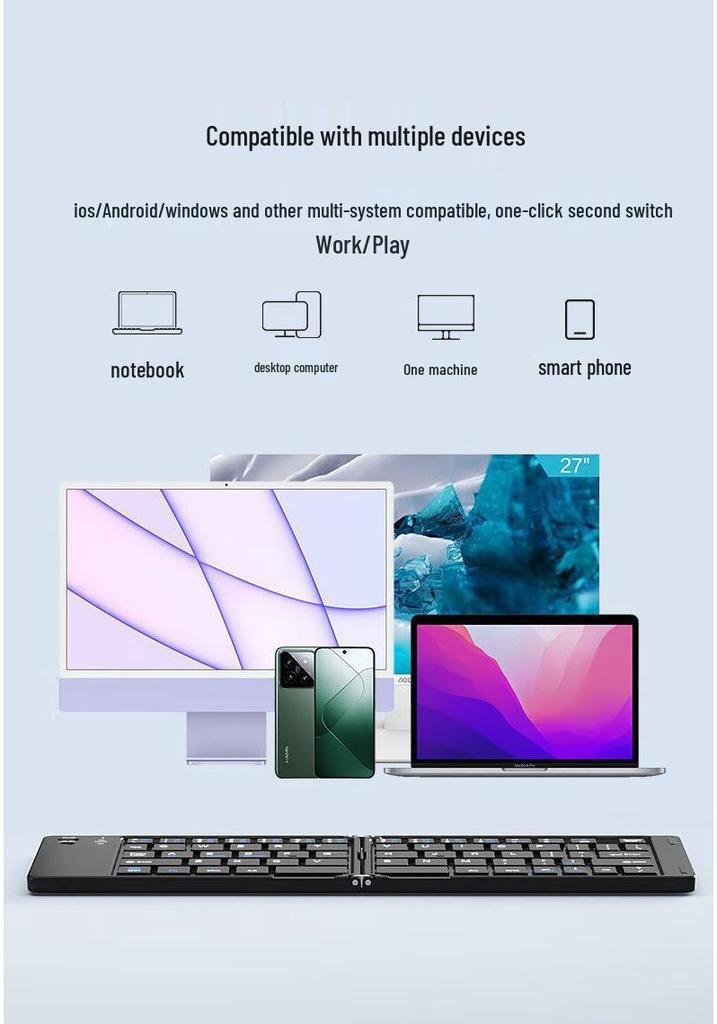 Folding Bluetooth Keyboard & Mouse Set for iPad/Tablet