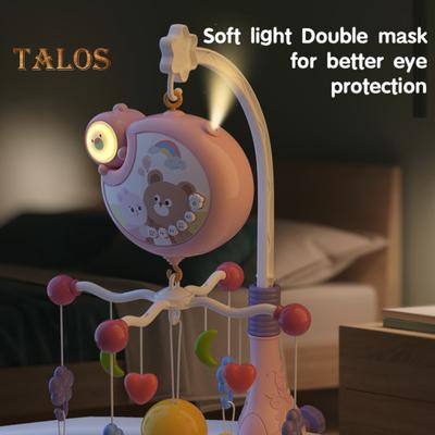 Móviles para cunas con música y luces, sonajero giratorio con control remoto, proyección de estrellas y música relajante. Sonajero para cuna de bebé para niños.