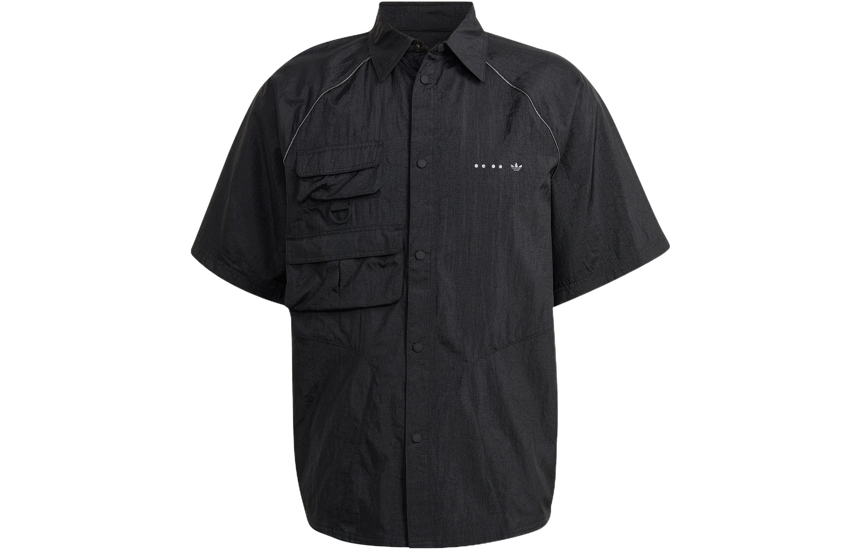 Adidas Originals Shirts Men s Black Lapel Moderate Workwear HK2733 M