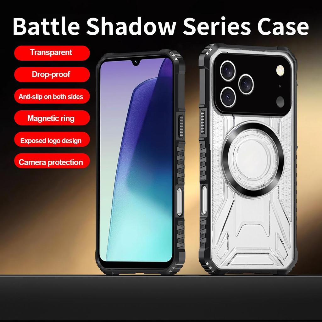 Battle Shadow Series Armor Phone Case for iPhone 18ProMax,18Pro,17 ProMax,17 Pro Shockproof Anti‑Drop Protective Cover