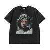 American Trendy Brand Washed Old Short-Sleeved T-Shirt Men'S And Women'S Vintage Hip-Hop Retro Vintage Half-Sleeved T