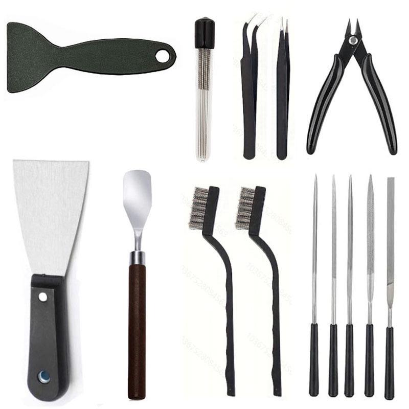 23-Piece 3D Printer Tool Kit: Black Nozzle Cleaner & Model Disassembly Set