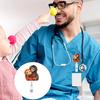 Porte-badge à enrouleur pivotant avec cordon rétractable à extraction douce de 60 cm en nylon, clip acrylique pour infirmières, médecins, étudiants, usage de bureau