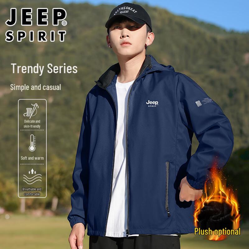 JEEP SPIRIT Men s Autumn/Winter Hooded Outdoor Jacket M