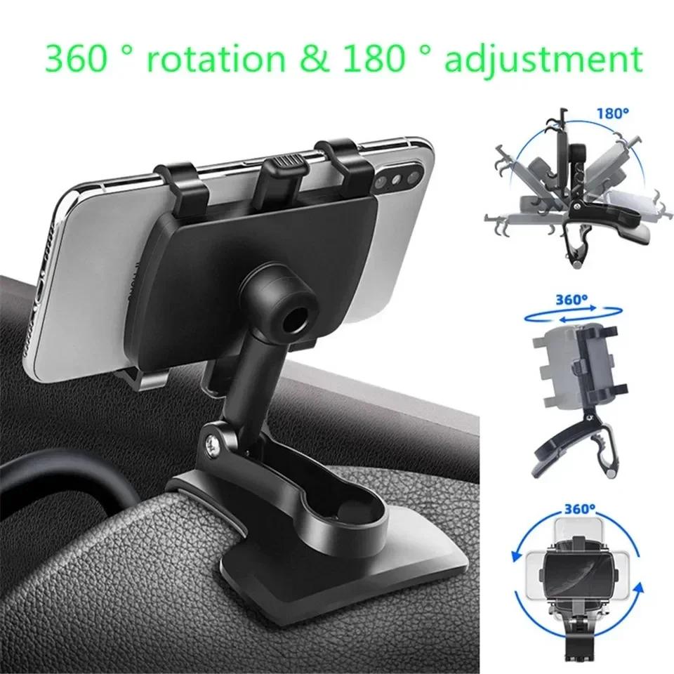 Car Phone Holder Stand 360 Degree Rotation Dashboard Car Clip Mount GPS Bracket Mobile Phone Holder Universal Cellphone Support